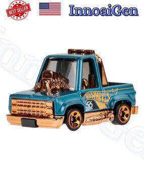 Hot Wheels Toon'd '83 Chevy Silverado Blue Gold 56th Anniversary Figurine NWT